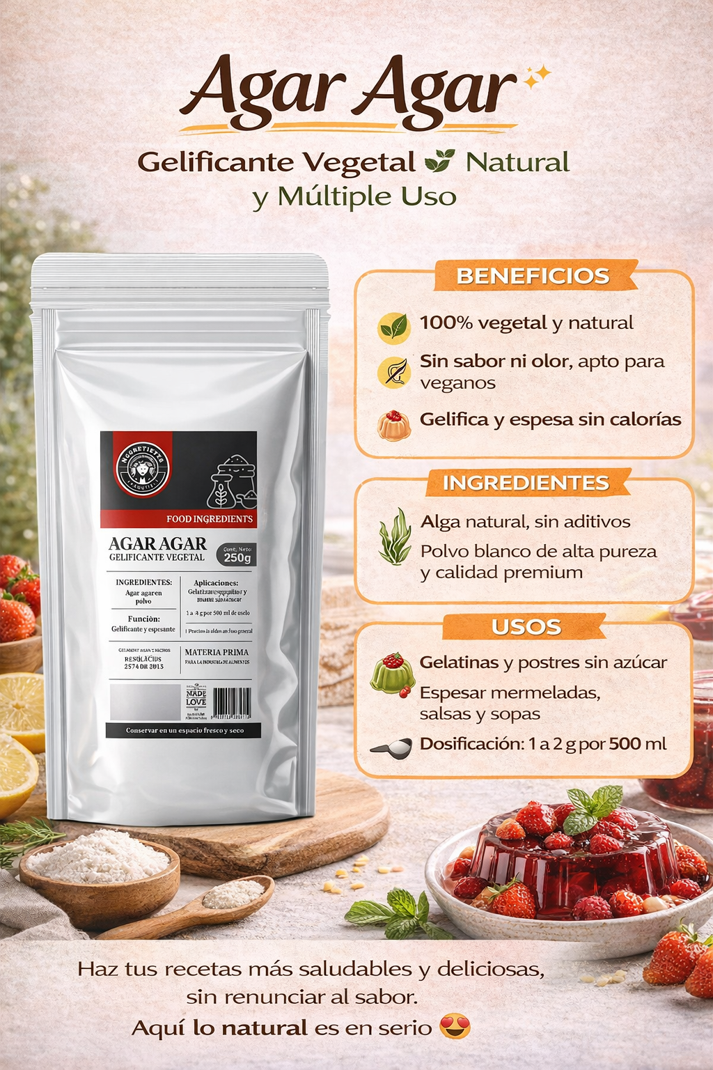 Agar Agar Espesante - Madre Tierra x250gr