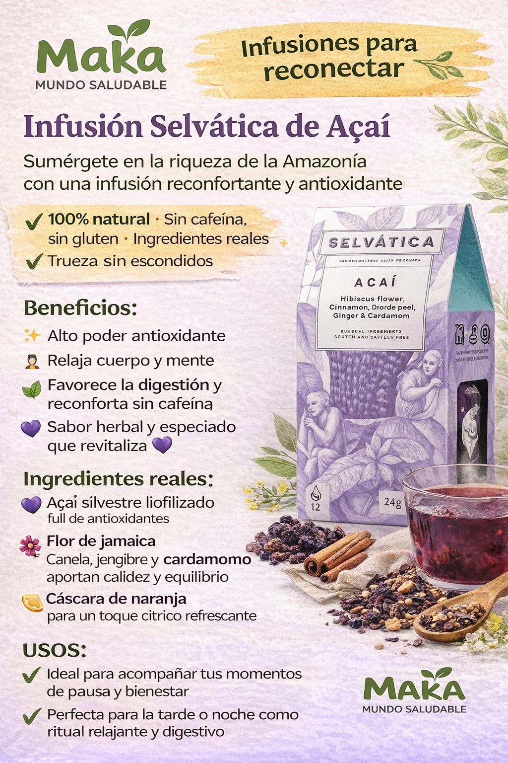 Infusión De Acaí - Selvática x12unid