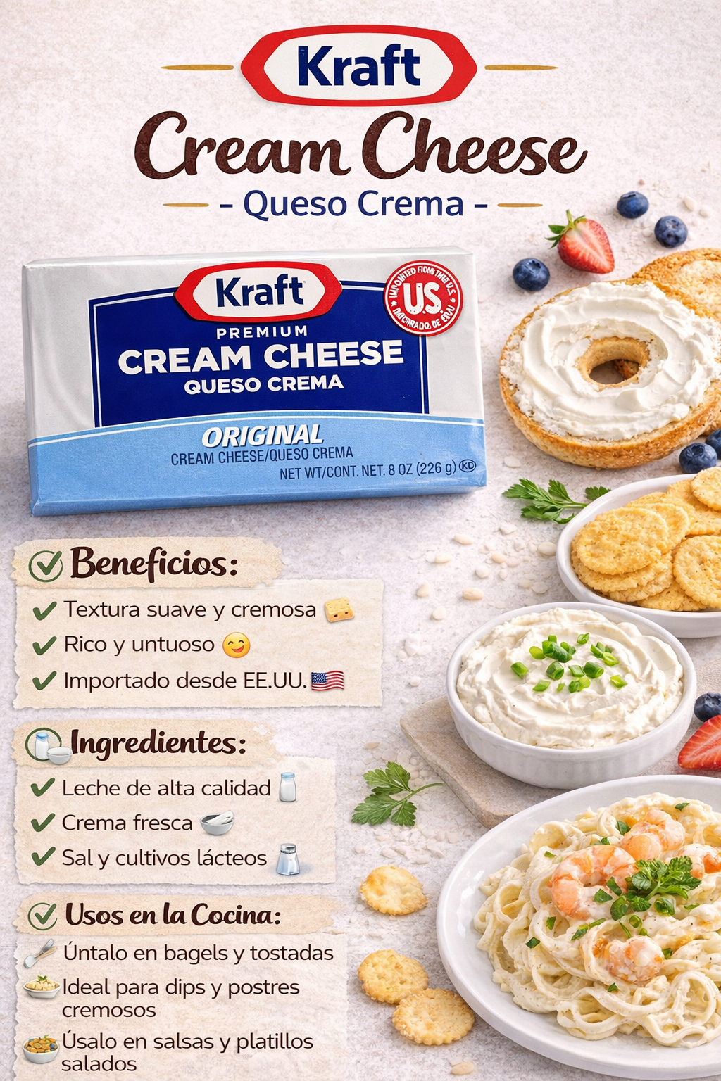 Queso Crema Kraft - Member's x226g