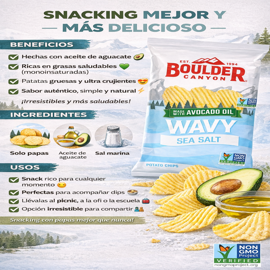 Papas Onduladas con Sal Marina - Boulder Canyon x5,5 onzas