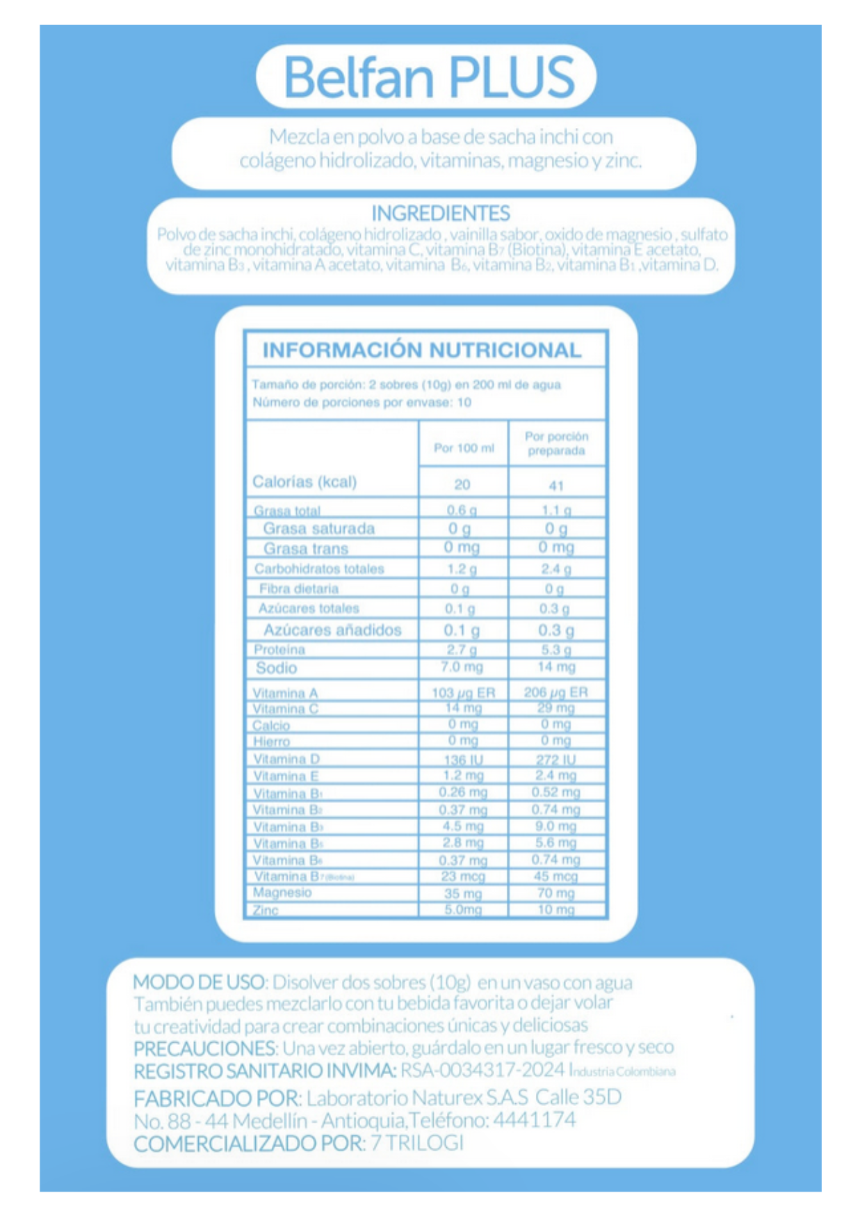 Colágeno Hidrolizado- Belfan x20Sachets
