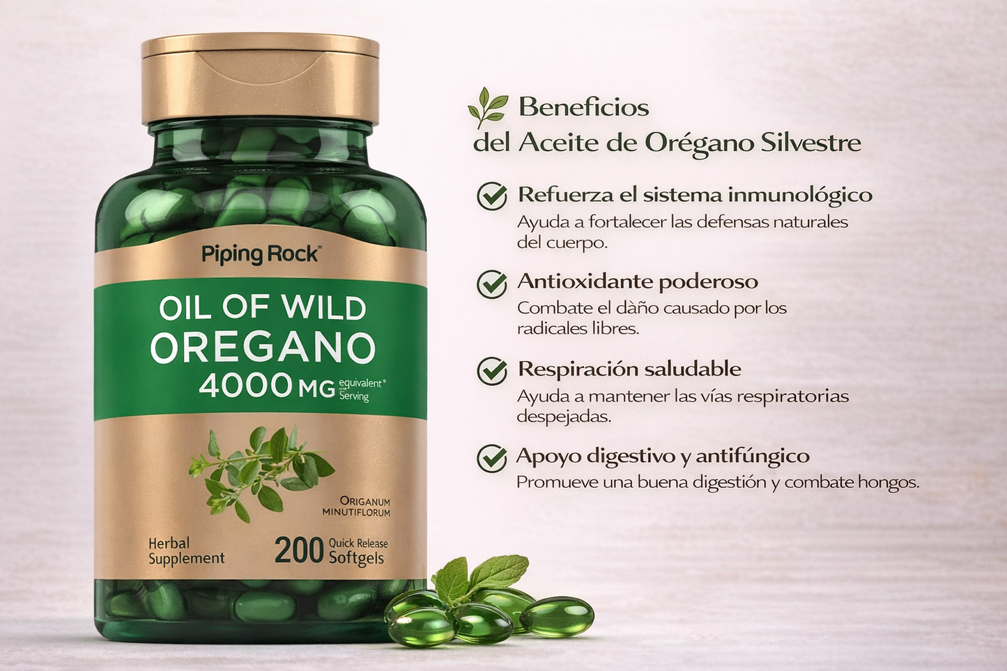 Aceite de Orégano - Piping Rock x200caps