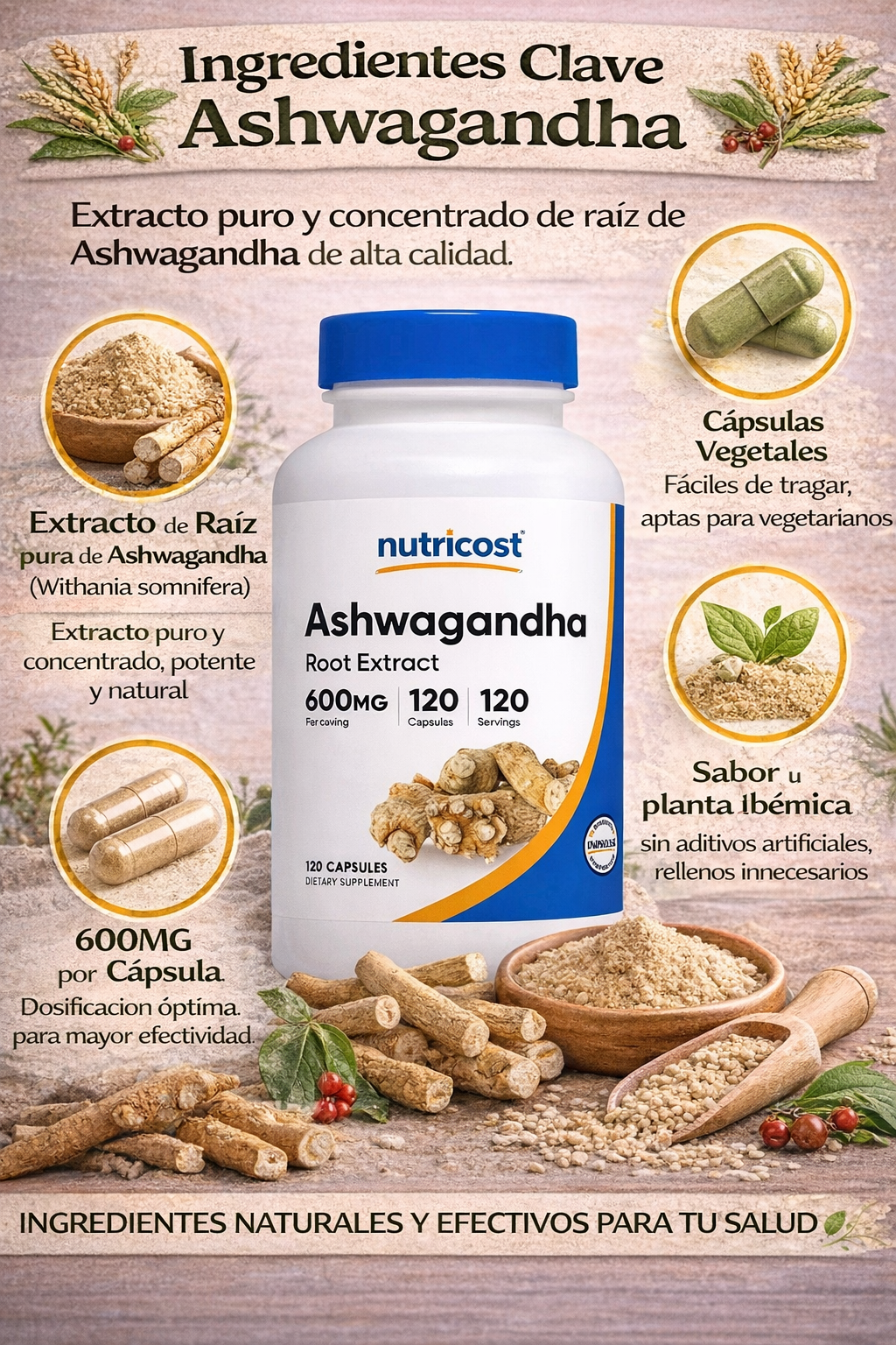 Ashwagandha - Nutricost x120cap