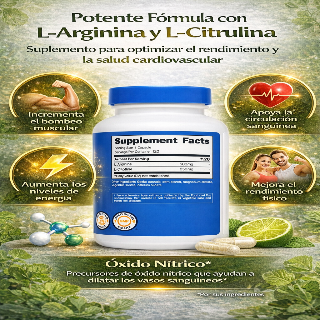 L-Arginina L-Citrulina Complex - Nutricost x240caps