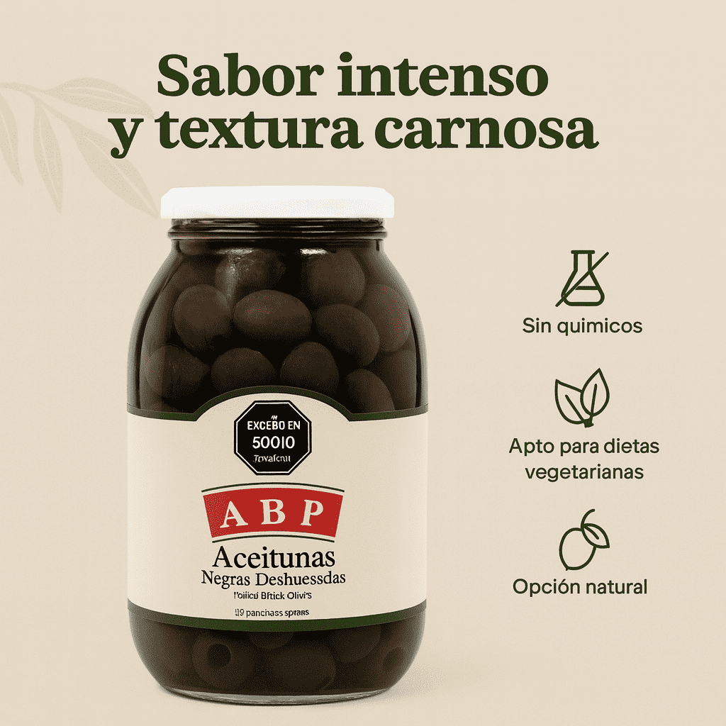 Aceitunas Negras Deshuesadas - ABP x1000ml