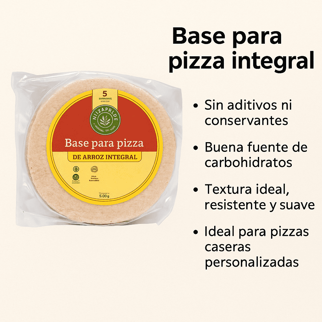 BASE PIZZA DE ARROZ INTEGRAL x5unid - MARIAPILERA