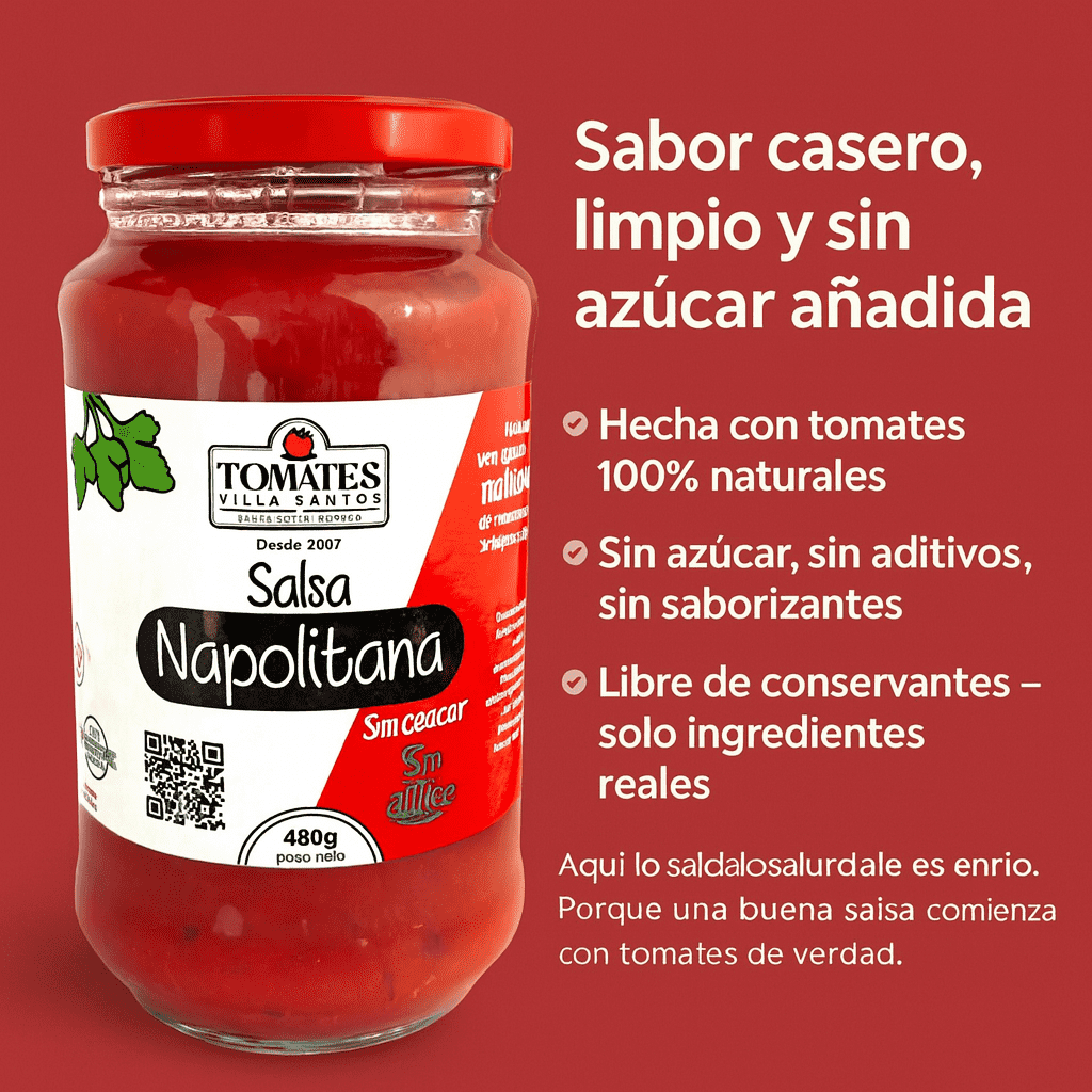 Salsa Napolitana De Tomate - Tomates Villa Santos x480gr