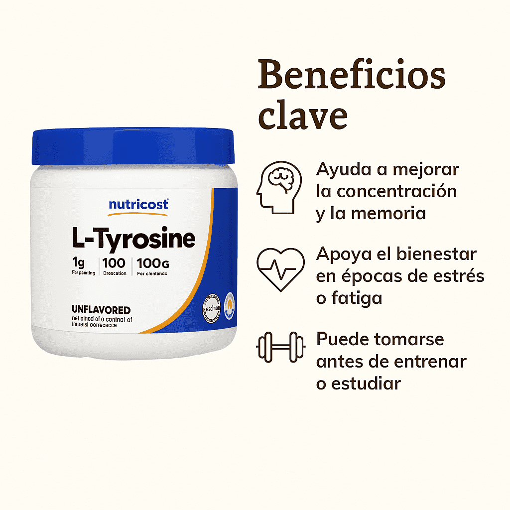 L-Tyrosina - Nutricost Sin Sabor x100g