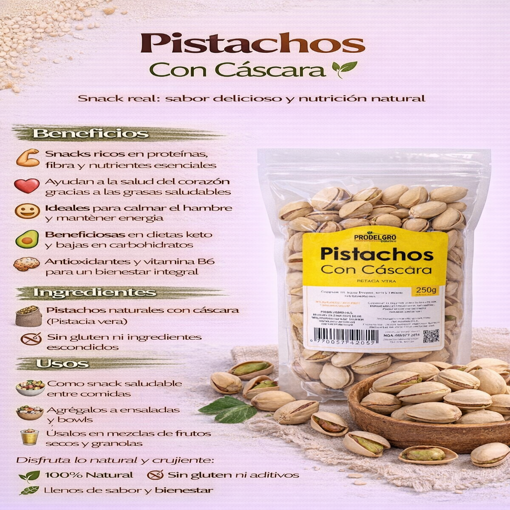 Pistachos con Cascara - Prodelagro x250gr