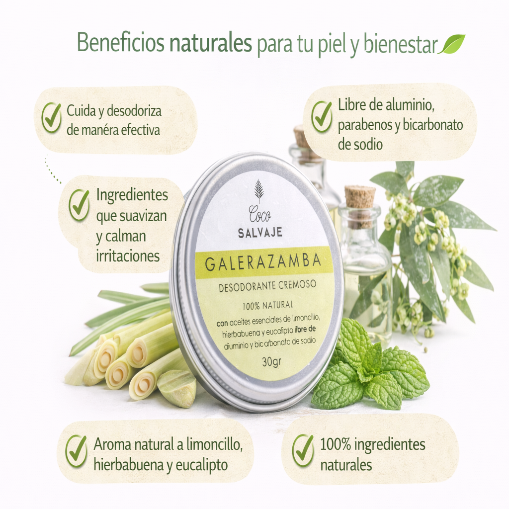 Desodorante Natural Cremoso Galerazamba - Coco Salvaje