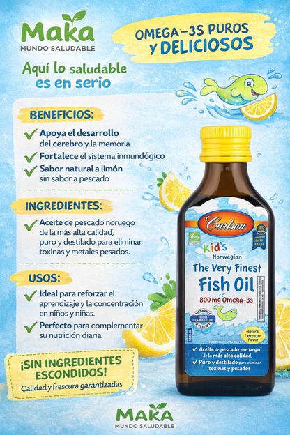 Fish Oil Kids - Jarrow Formulabs Omega 3 Niños x200ml