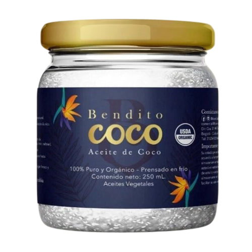 Aceite Orgánico de Coco - Bendito Coco x250ml