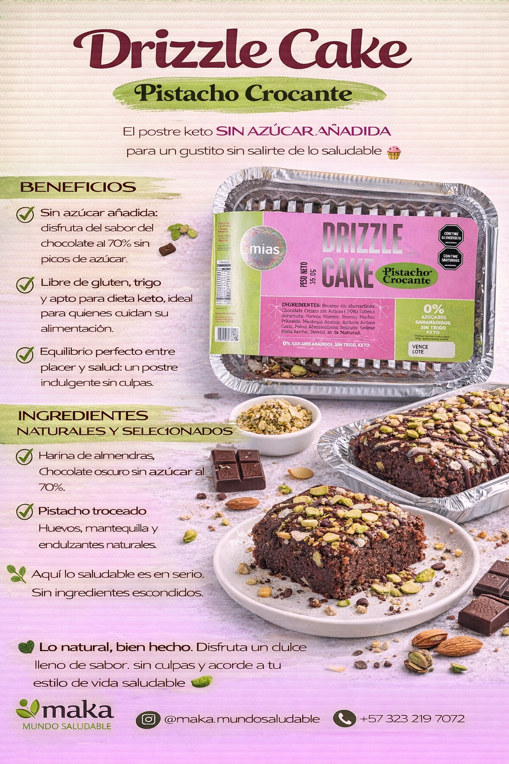 Drizzle Cake Pistacho - Mias