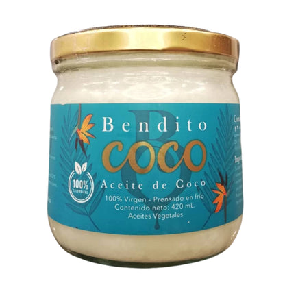 Aceite De Coco Virgen Convencional - BENDITO COCO x420ml