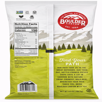 Papas Estilo Kettle en Aceite de Oliva - Boulder Canyon x6,5 onzas