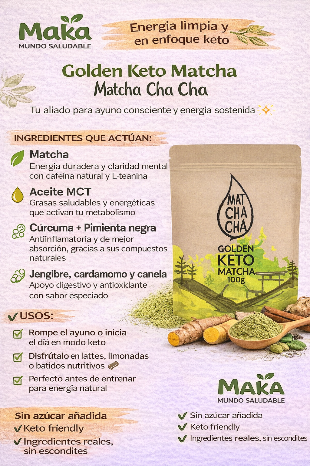 Golden Keto Matcha - Matchachá x100g