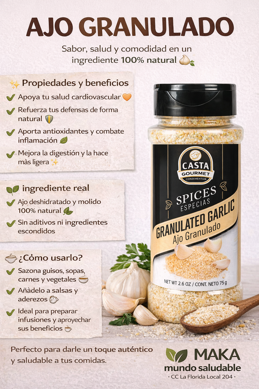 Ajo Granulado - Casta Gourmet x75g