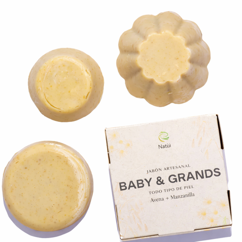 Jabón Artesanal Baby &amp; Grands – Avena + Manzanilla OIRIS (NATIU)
