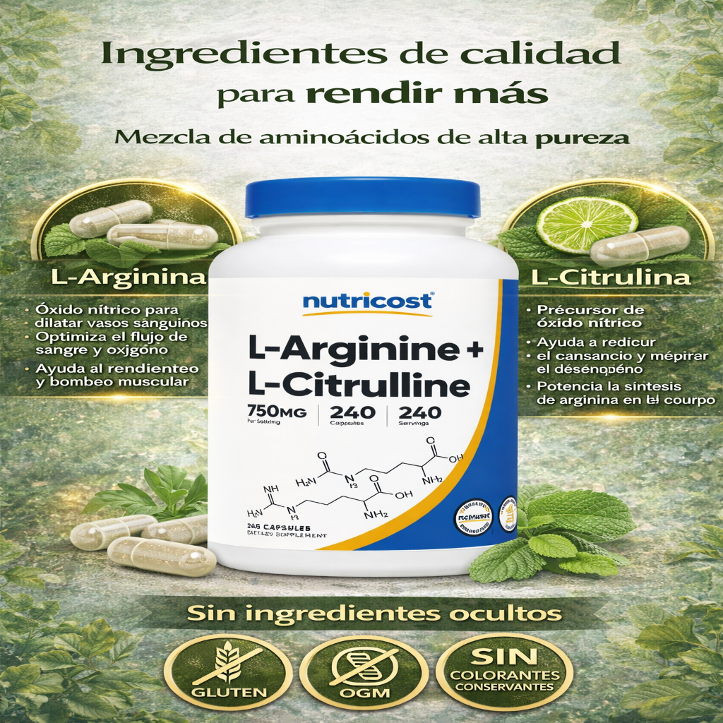 L-Arginina L-Citrulina Complex - Nutricost x240caps