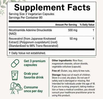 Nad+ Resveratrol 240 caps MicroIngredientes