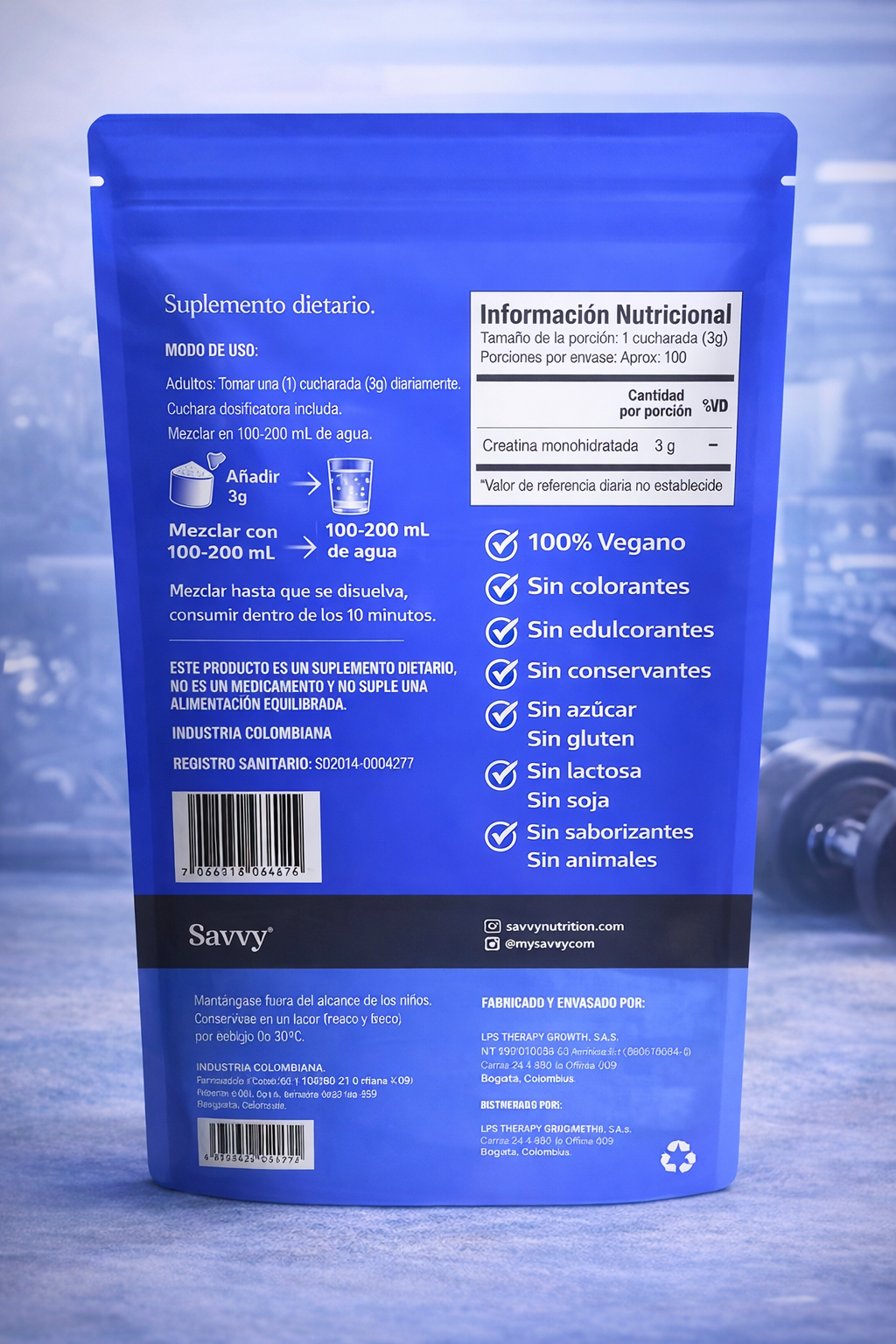 Creatina monohidratada - Savvy x300gr
