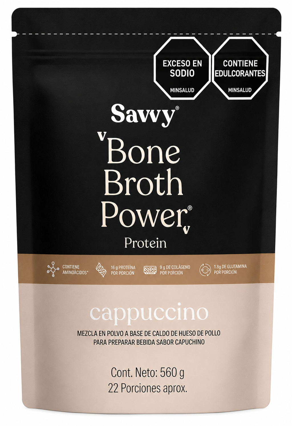 Proteína | Bone Broth Power® cappuccino 560g Savvy