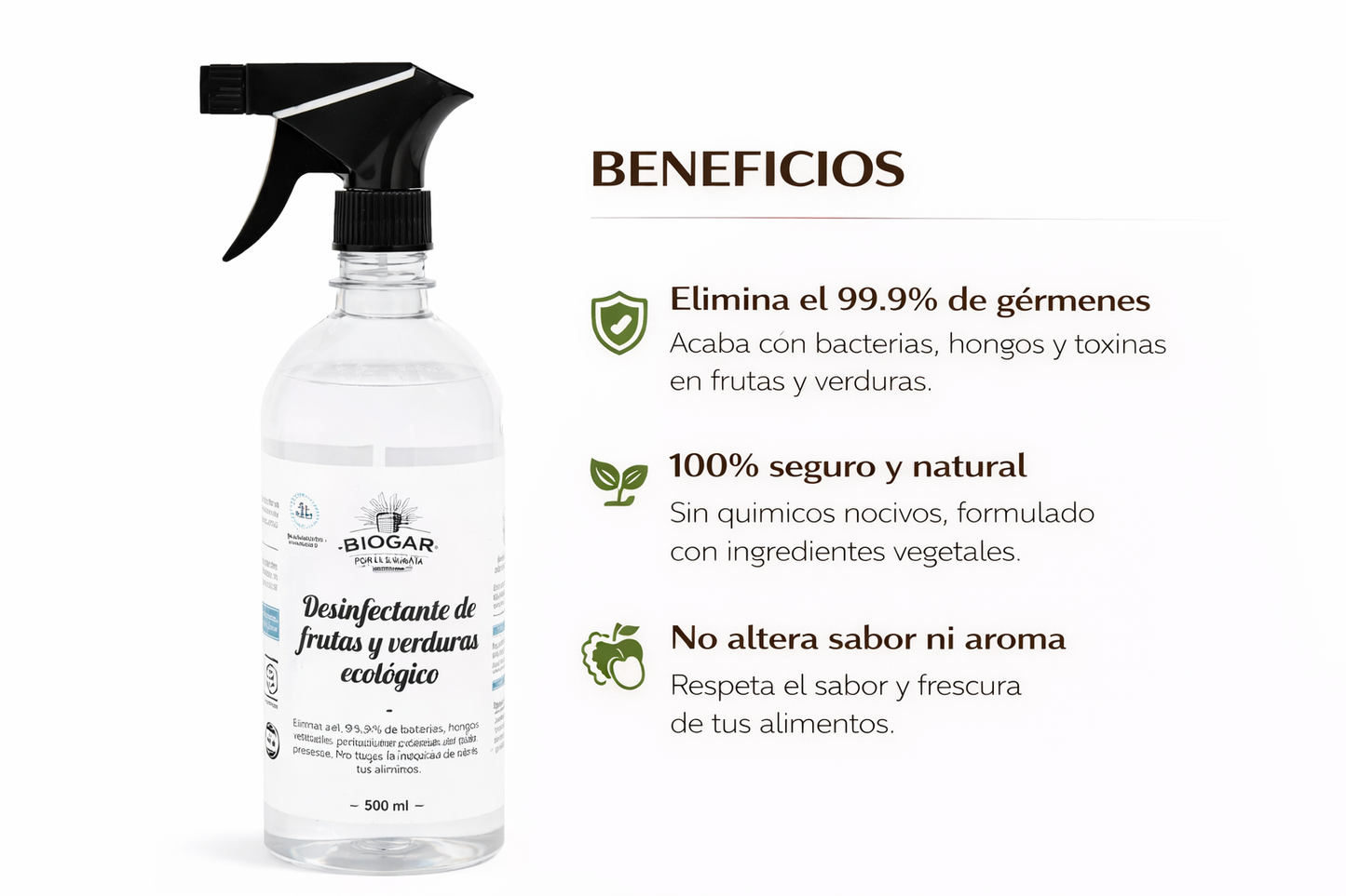 Desinfectante De Frutas y Verduras - Biogar x500ml