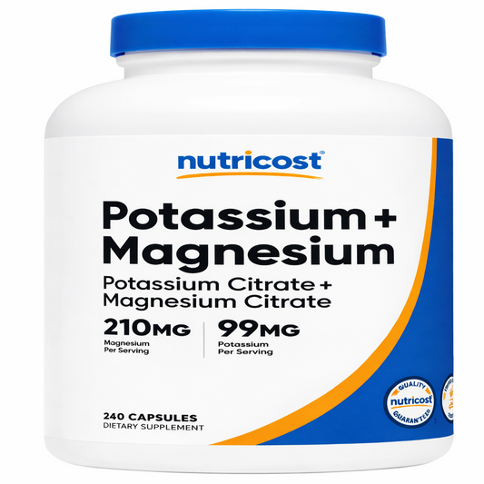 Citrato De Magnesio + Citrato De Potasio - Nutricost 240caps