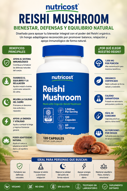 Reishi Mushroom - Nutricost x120 caps