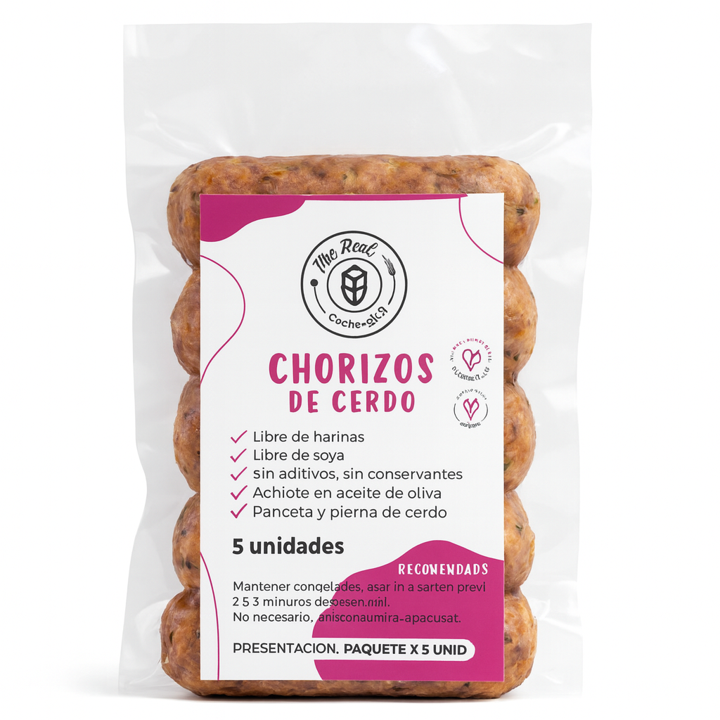 CHORIZOS DE CERDO x 5 UNID - COMIDA REAL