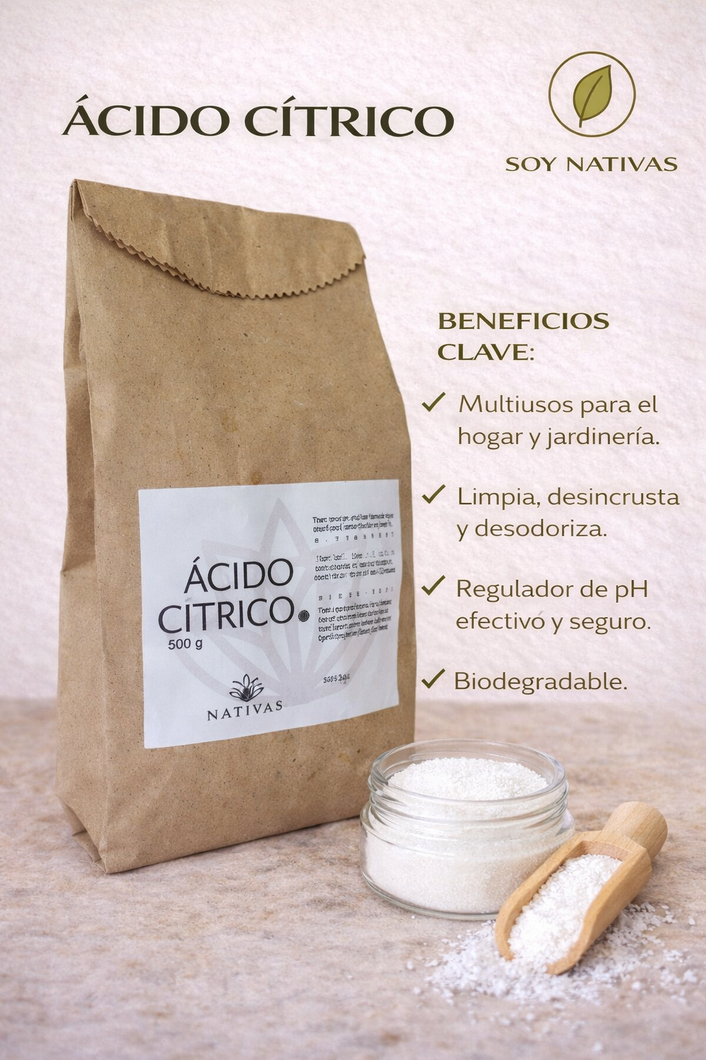 Ácido Cítrico - Nativas x500g