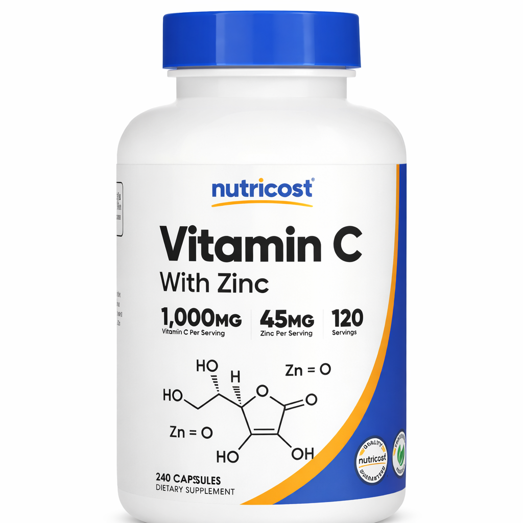 Vitamina C + Zinc - Nutricost x240Caps