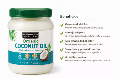 Aceite Coco Orgánico - Member´s Selection x1.65L