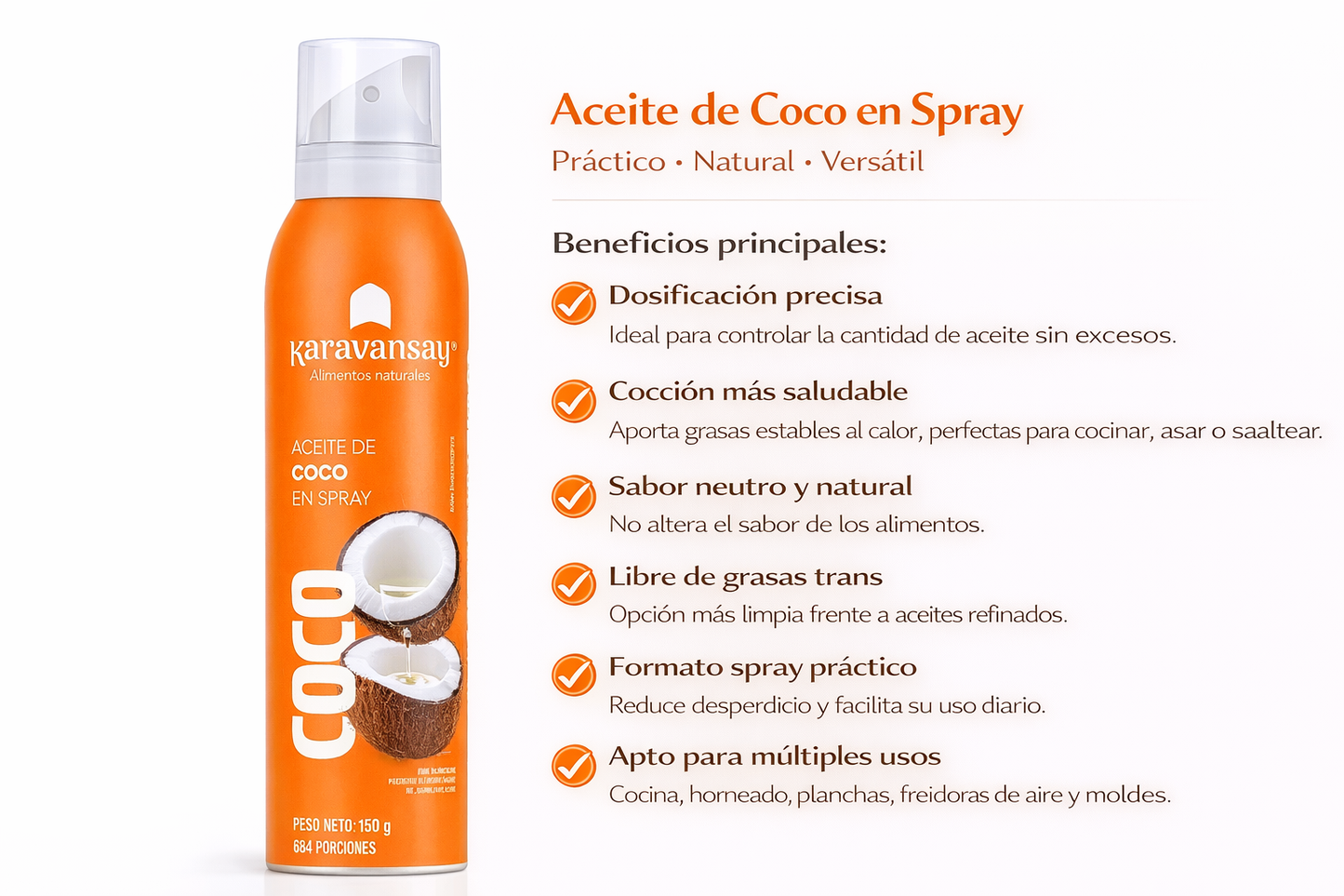 Aceite de Coco En Spray - Karavansay x150g