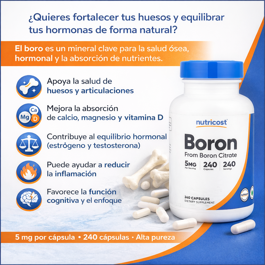 Citrato de Boron - Nutricost x240caps