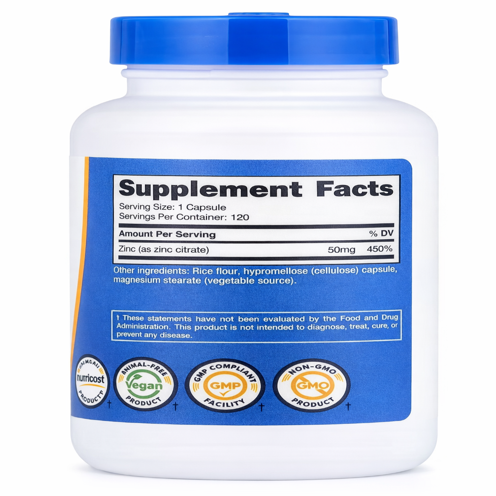 Citrato de Zinc - Nutricost x120caps