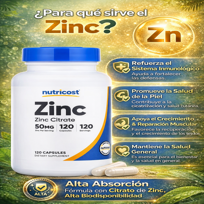 Citrato de Zinc - Nutricost x120caps