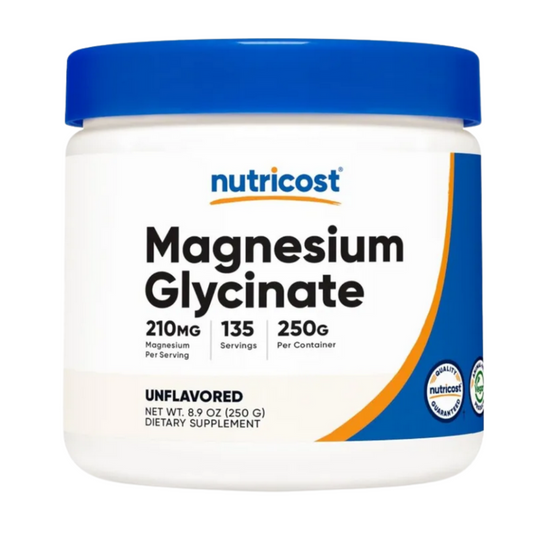 Magnesio De Glicinato sin sabor - Nutricost x250g