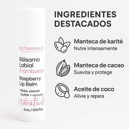 Bálsamo Labial Hidratante Frambuesa - Botanikalia x5ml