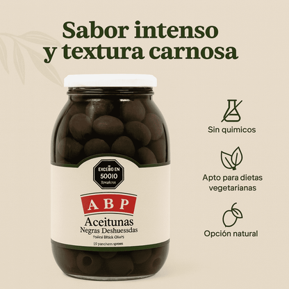 Aceitunas Negras Deshuesadas - ABP x1000ml