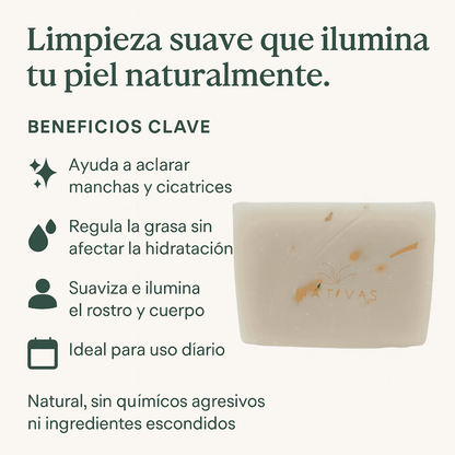 Jabon Artesanal  de Arroz - Soy Nativas x75g