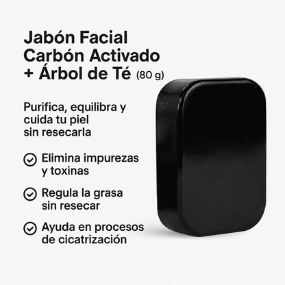 Jabón Facial Carbón Activado y Árbol de té - Botanikalia x80g