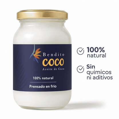 Aceite De Coco Virgen Convencional - BENDITO COCO x200ml
