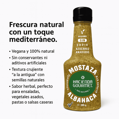 Mostaza Albahaca - Hacienda Gourmet x380gr