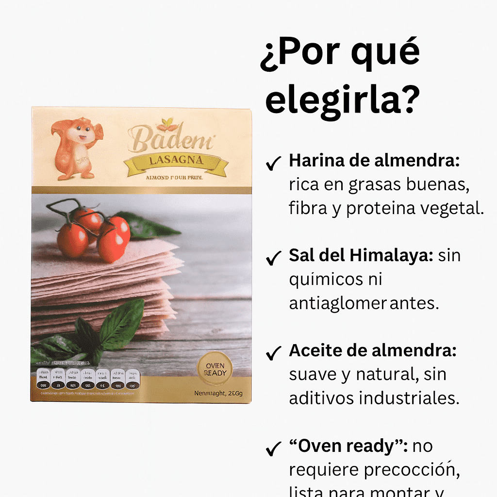 Pasta Lasagna Natural - Badem x250g