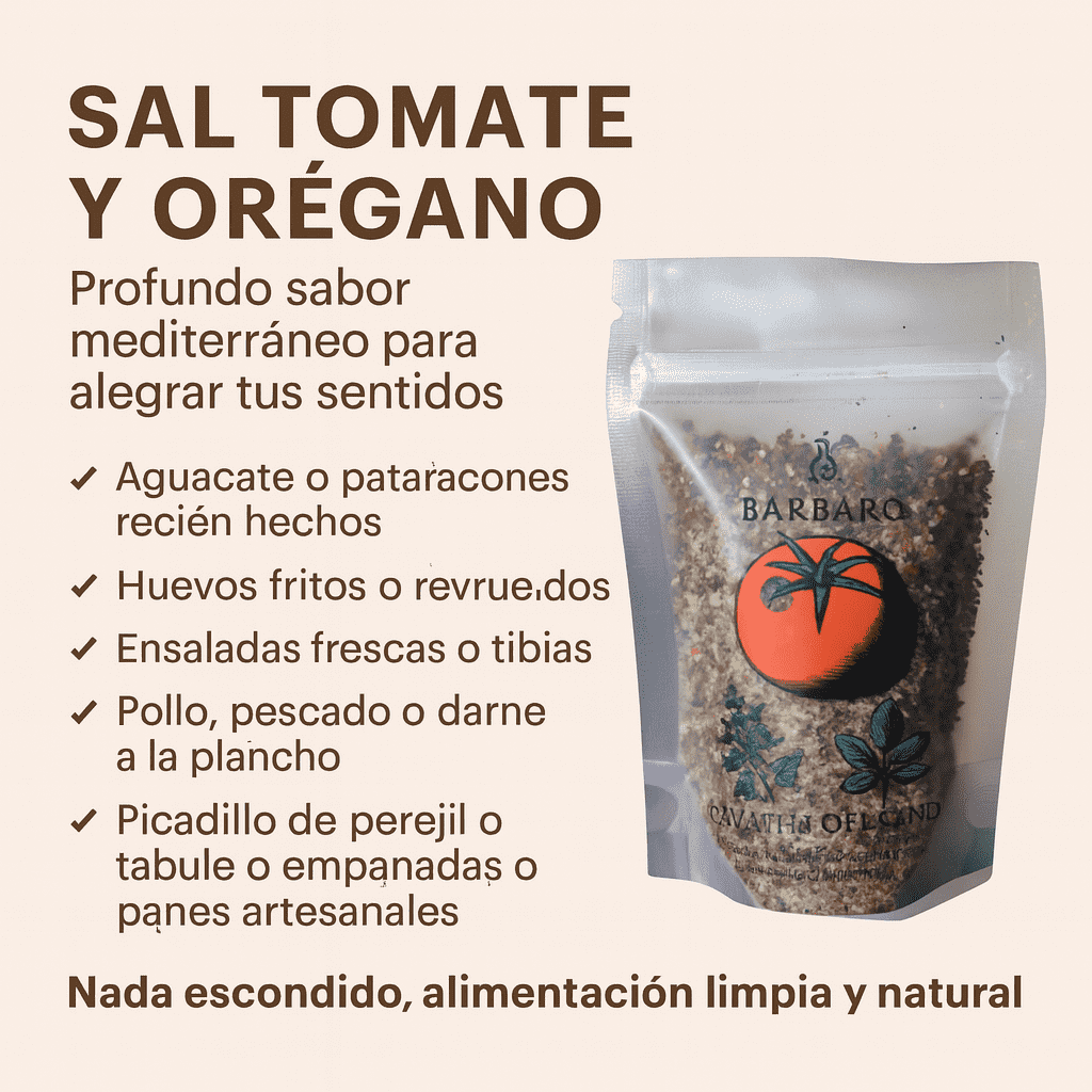 Sal Marina Tomate Y Oregano - Bárbaro x90g