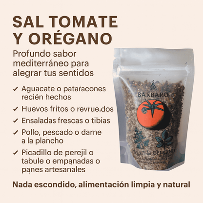 Sal Marina Tomate Y Oregano - Bárbaro x90g