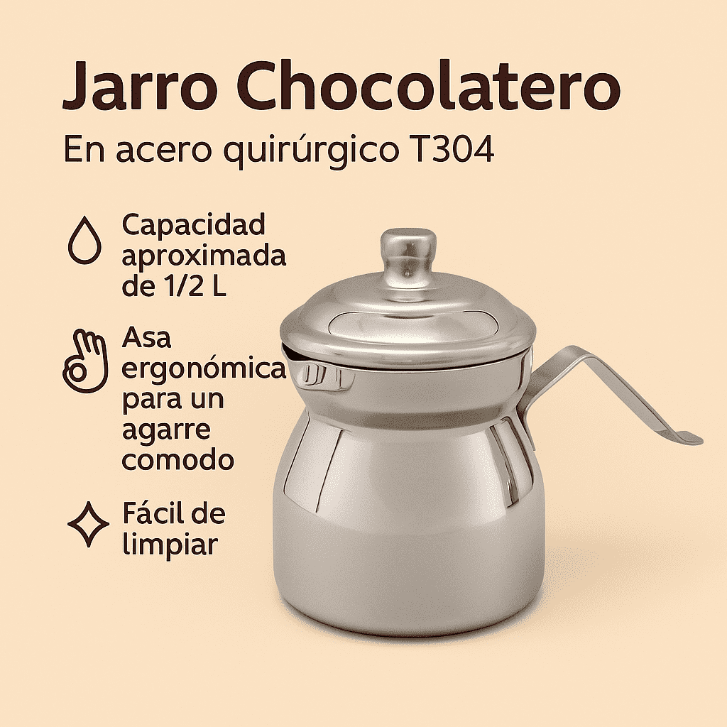 JARRO CHOCOLATERO EN ACERO QUIRURGICO PURIFIL