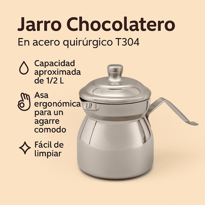 JARRO CHOCOLATERO EN ACERO QUIRURGICO PURIFIL
