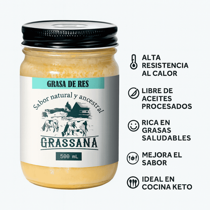 Grasa Orgánica de Res - Grassana x500ml